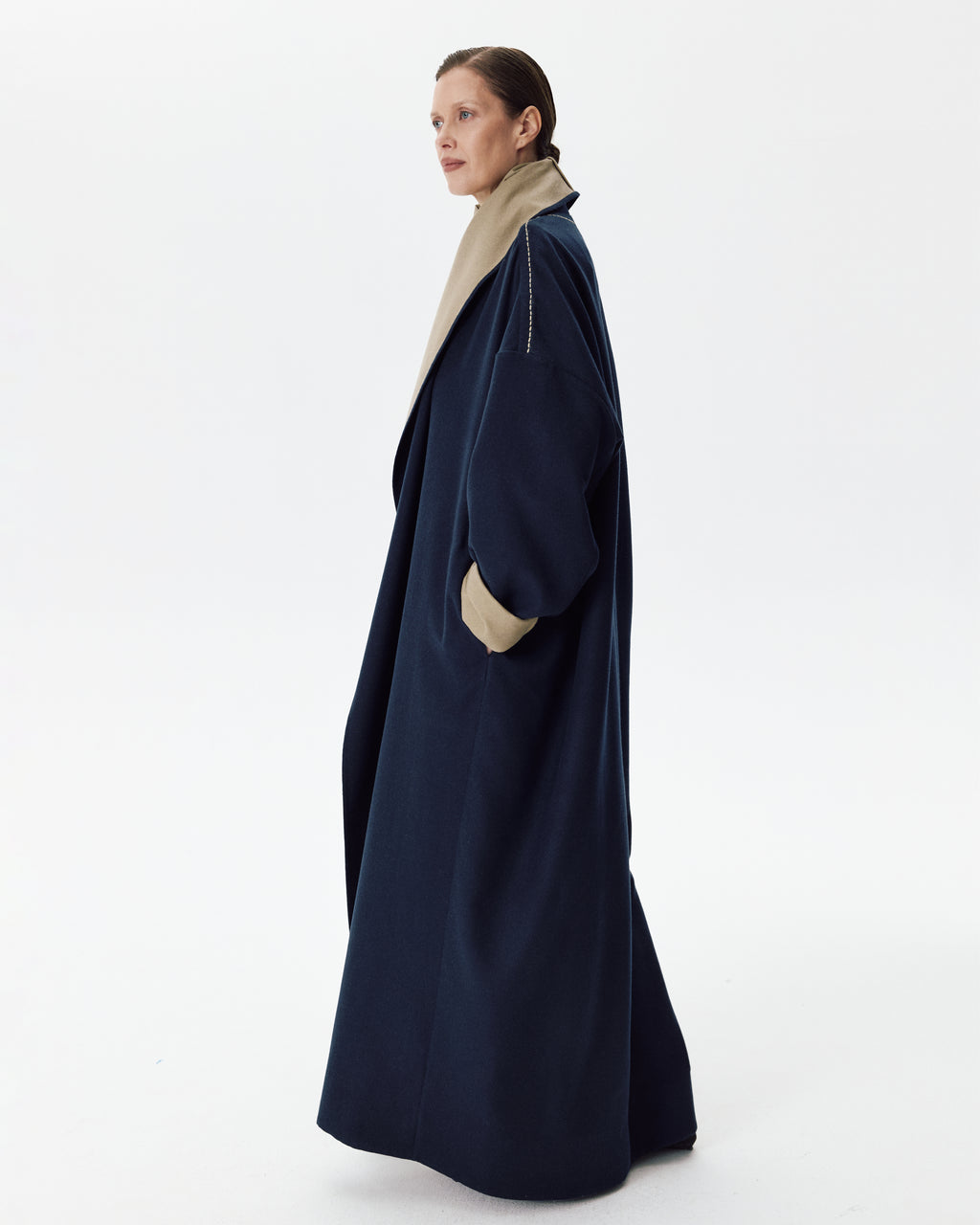 The Embrace Coat Blue and Beige