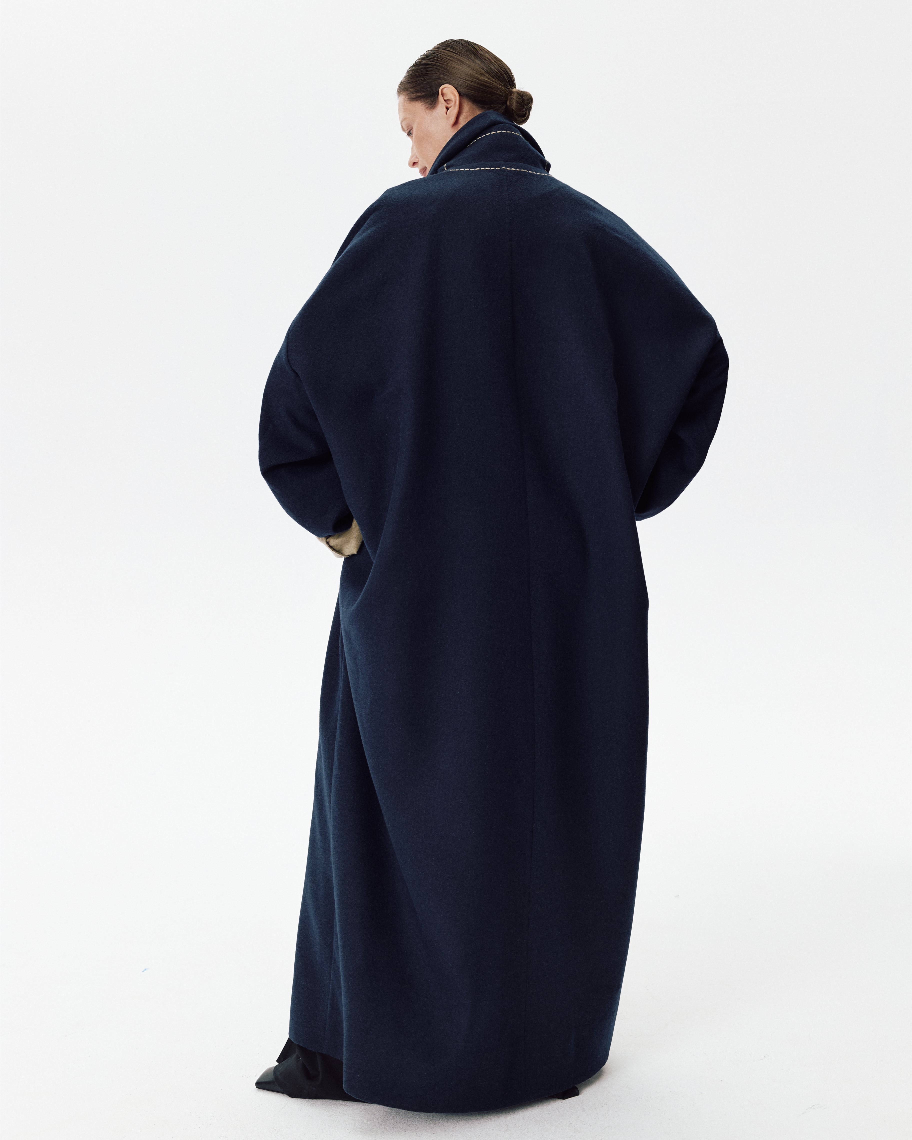 The Embrace Coat Blue and Beige