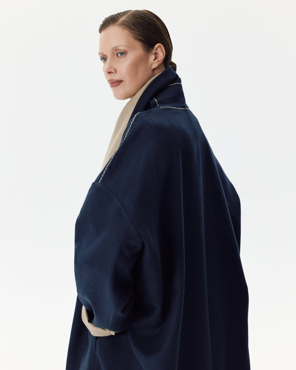The Embrace Coat Blue and Beige
