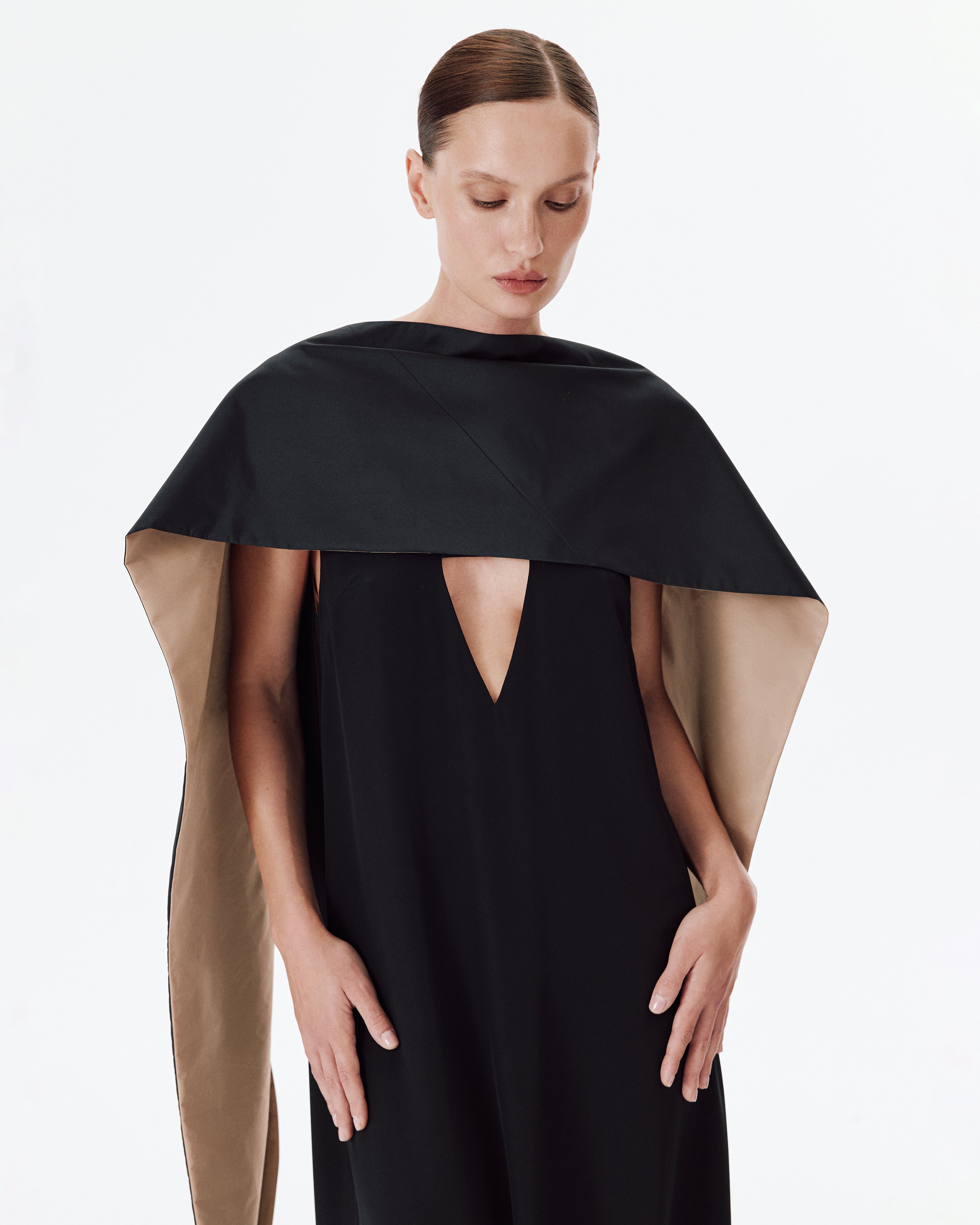 The Essential Scarf in Black and Beige