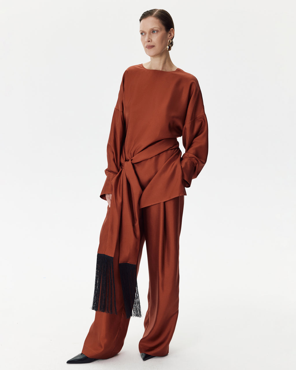 Relax Pants Diagonal Burnt Brick