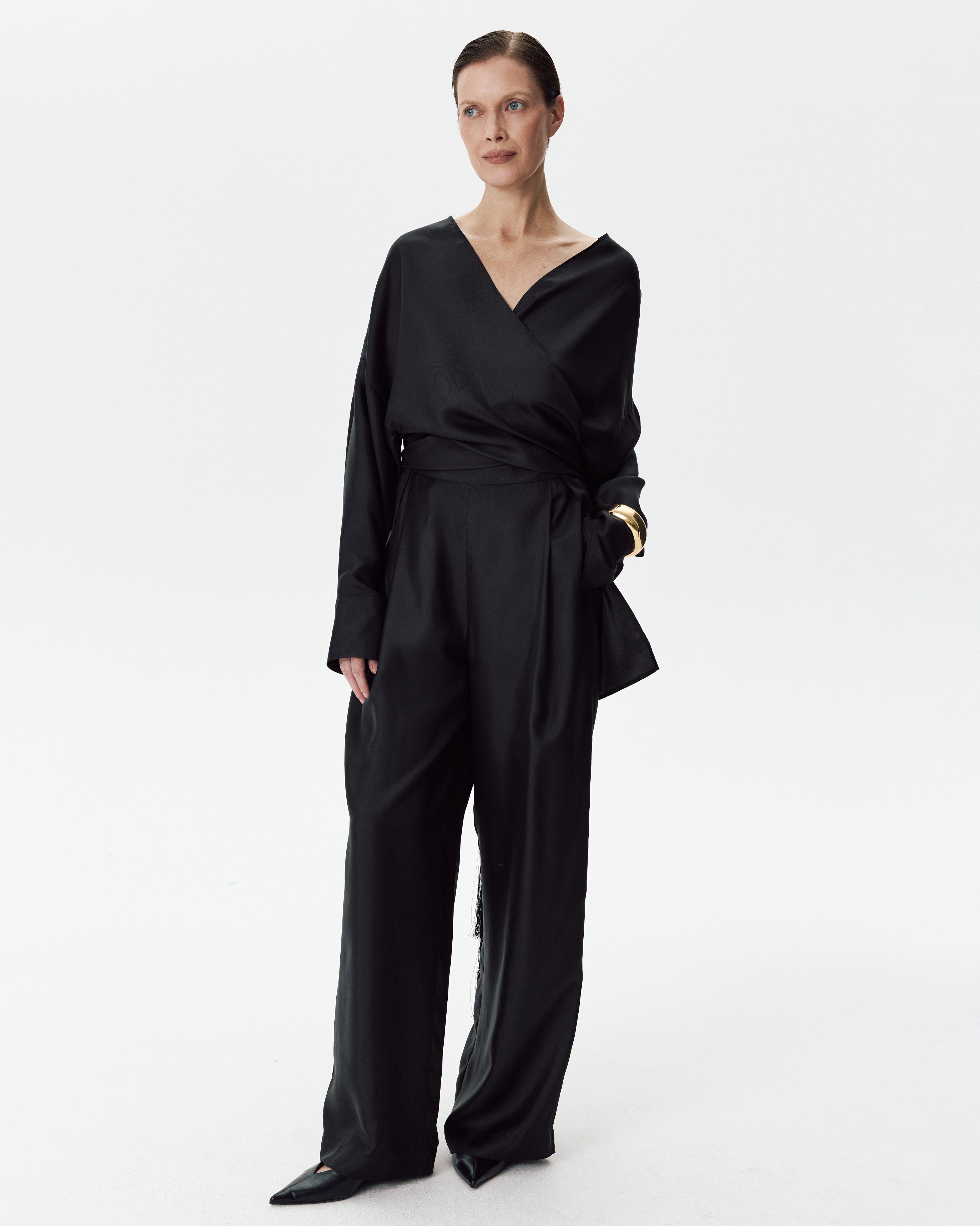 Relax Pants Diagonal Black