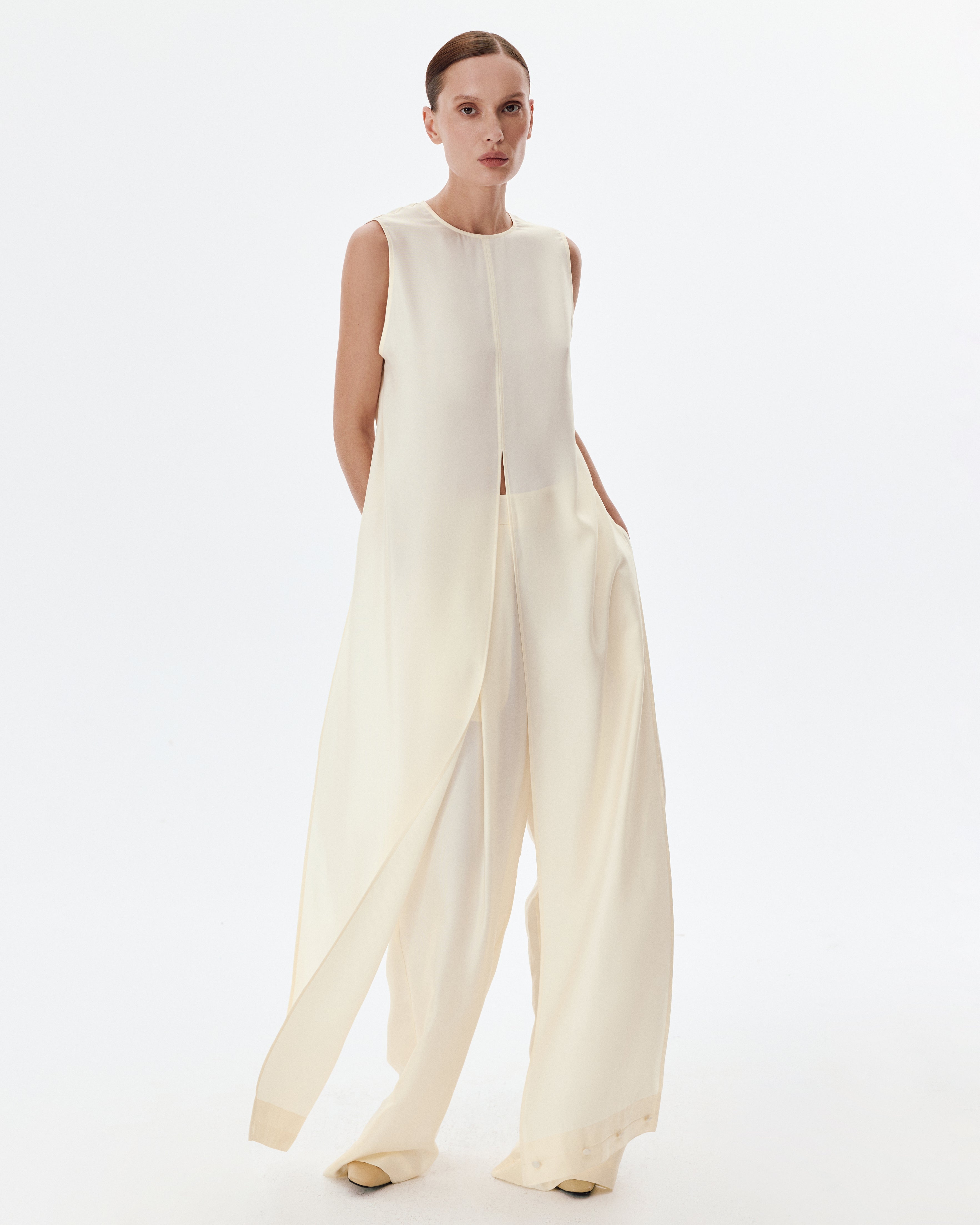 Aida Top Diagonal in Cannoli Cream