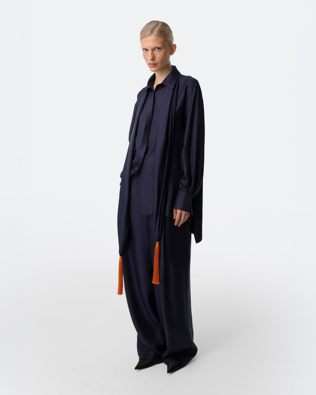 Tassels Scarf Navy