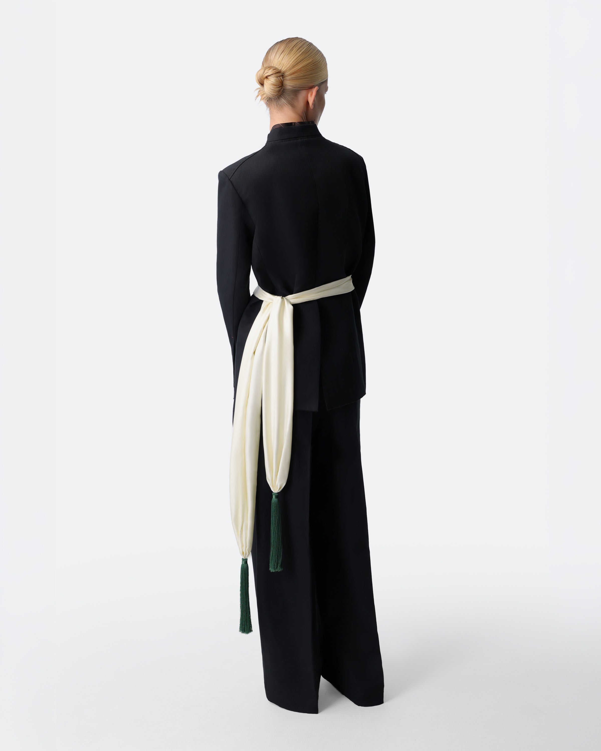 Tassels Scarf Cream & Green