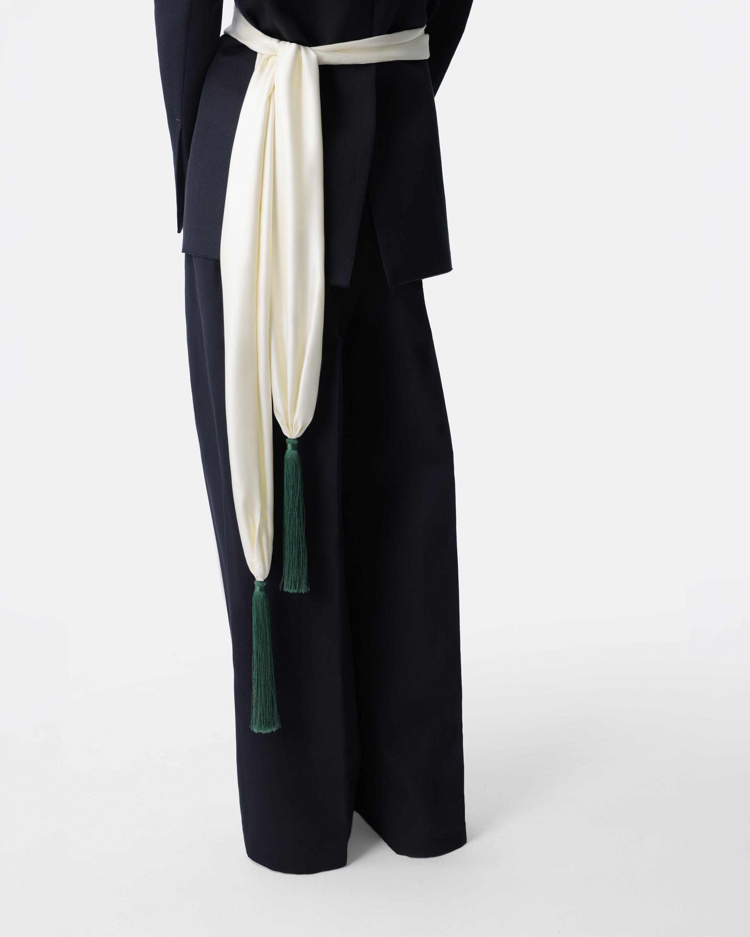 Tassels Scarf Cream & Green
