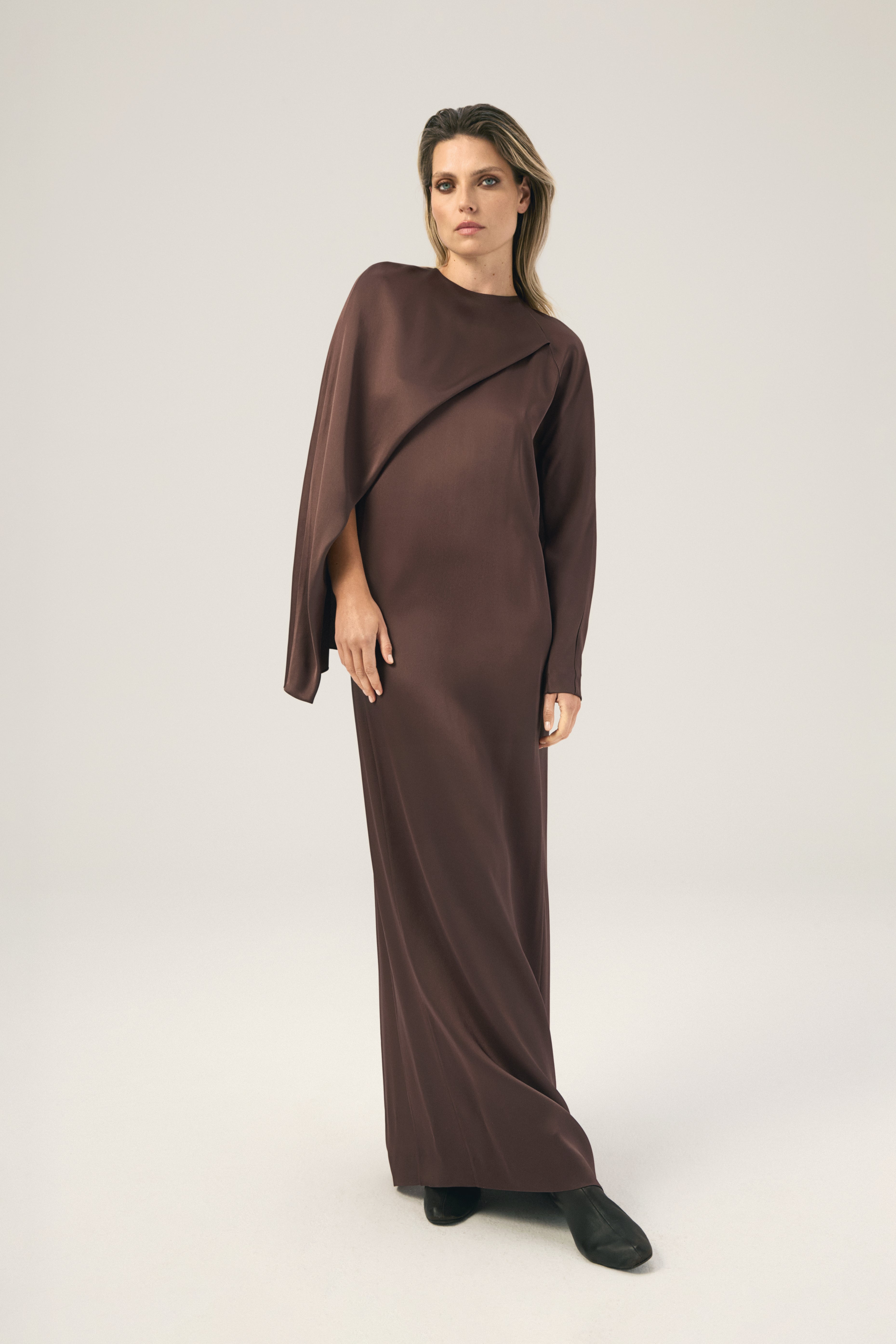Veil Dress Brown