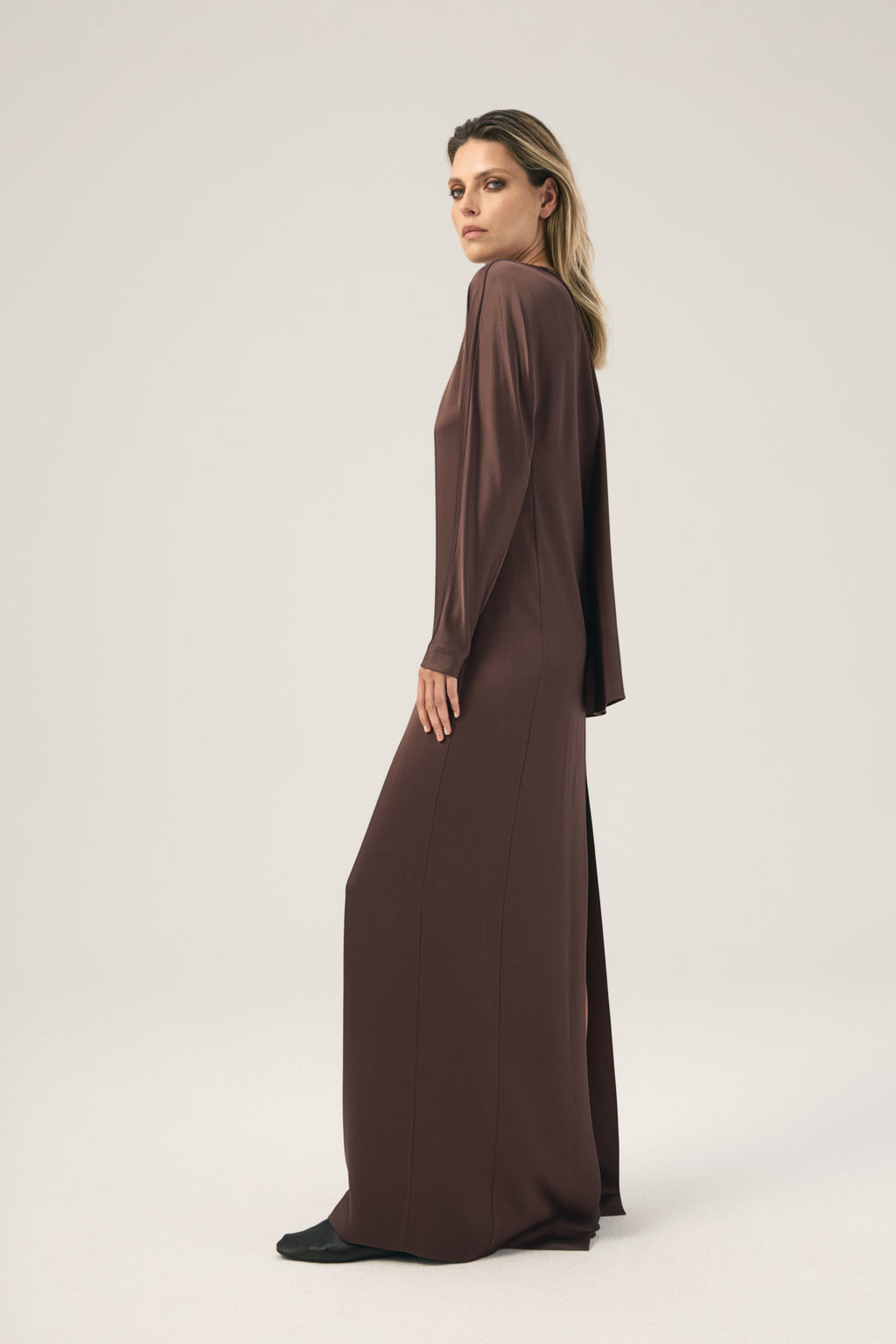 Veil Dress Brown