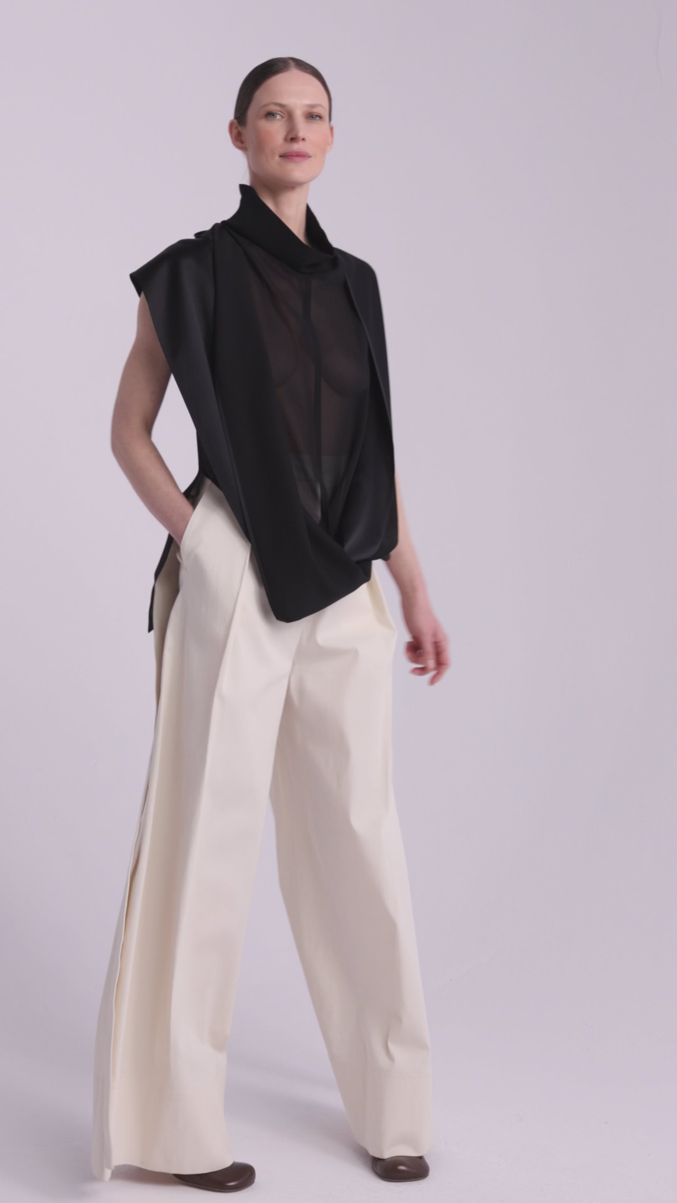 Aida Satin Top Black